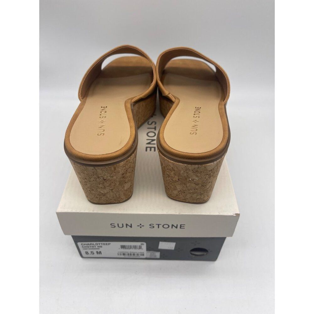 Sun + Stone Charlotte Women Tan Open-Toe Slip-On Wedge Shoe Size 8.5 - Picture 11 of 11